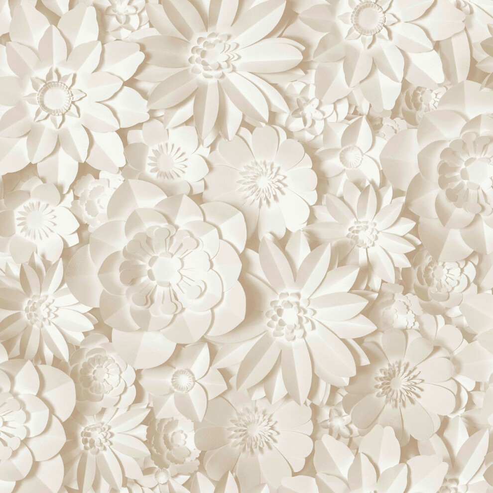 Dimensions Floral Wallpaper Natural Fine Decor FD43604