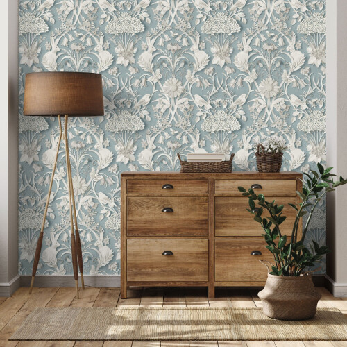 Fine Decor Dimensions Woodland Wallpaper Blue Fine Decor FD43605 2