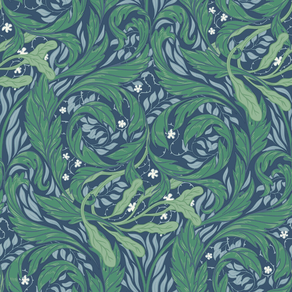 Vale Leaf Wallpaper Green / Blue Muriva 221501