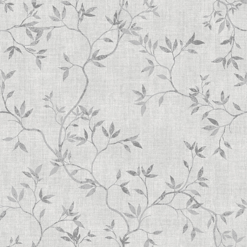 Muriva Darcy James Collection Japandi Leaf Wallpaper Grey 173571