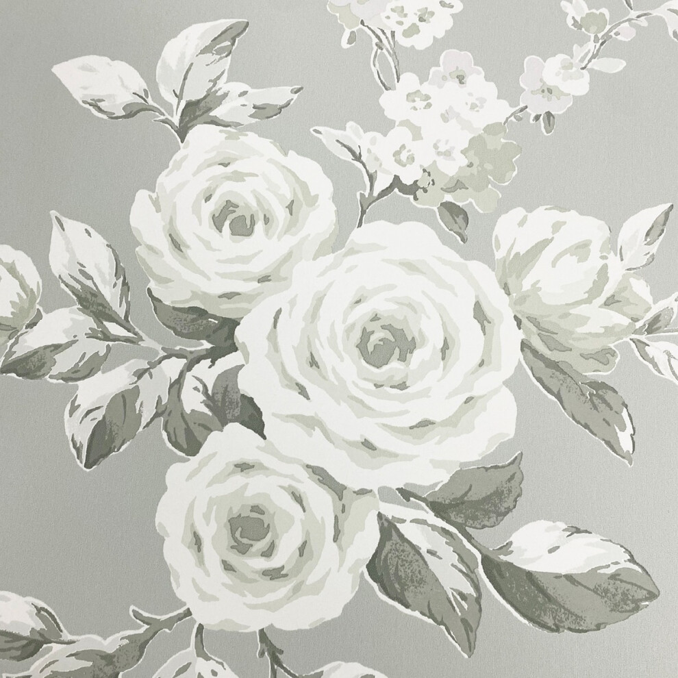 Muriva Catherine Lansfield Canterbury Floral Wallpaper Sage 165508