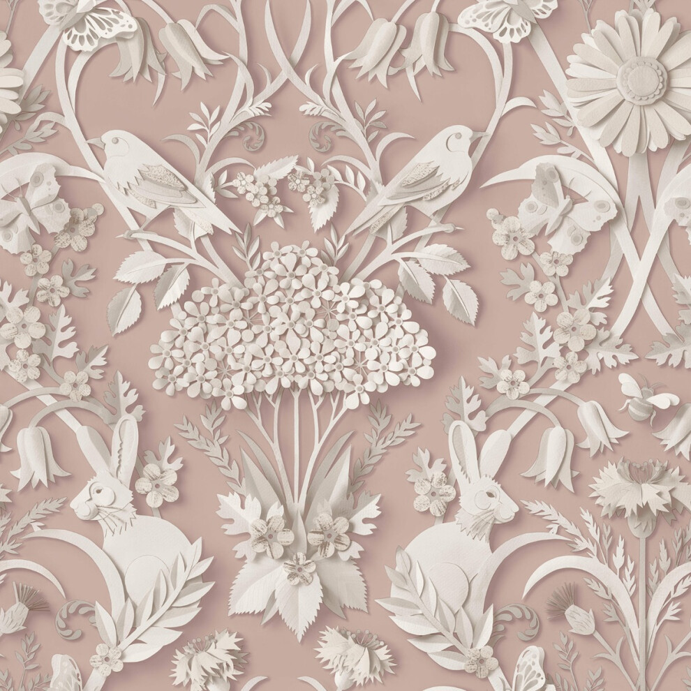 Dimensions Woodland Wallpaper Pink Fine Decor FD43607