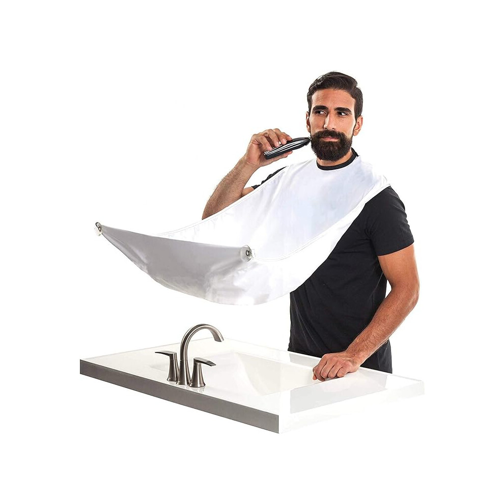 Mens Beard Shaving Apron Facial Hair Care Shave Catcher Net Reusable Cape Bib