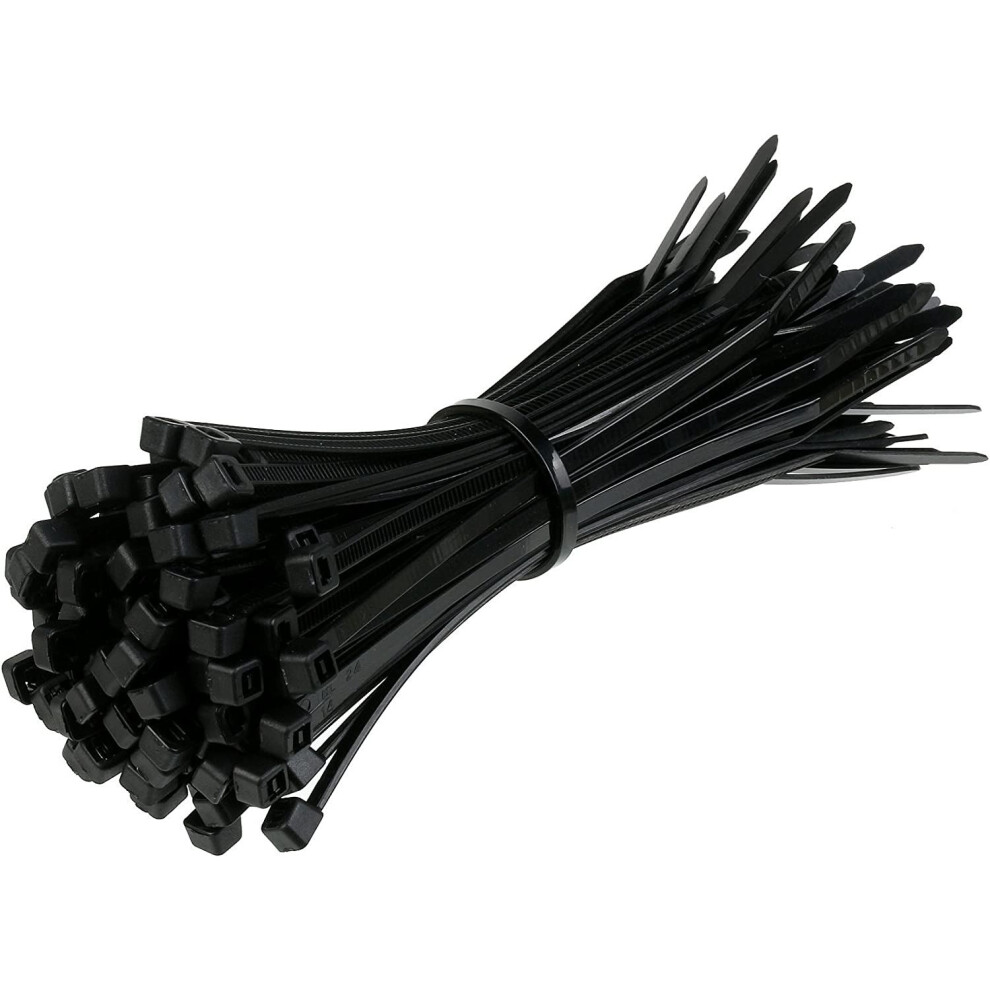 100pc Zip Tie Cable Ties Black Strong Long Wraps Car Garden Planting Home 10cm