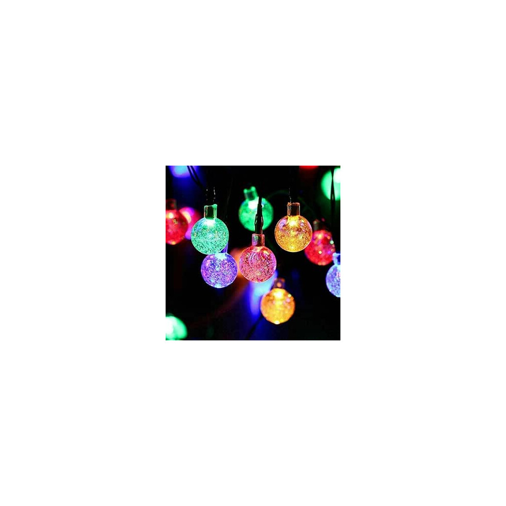 String Fairy Lights LED Multicolour Bubble Garden Hanging Outdoor Solar Powered