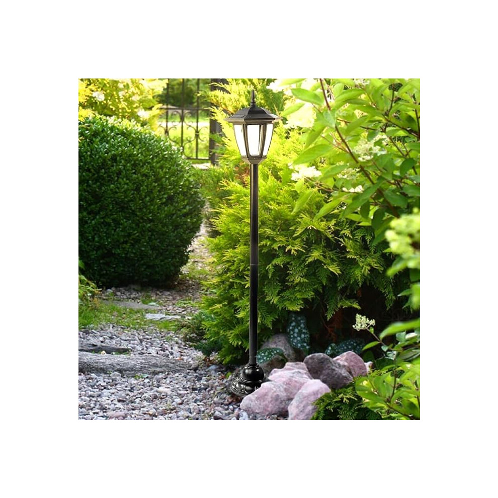 Solar Lantern Lamp Post Light Outdoor Traditional Garden Patio Pathway Stake 1m