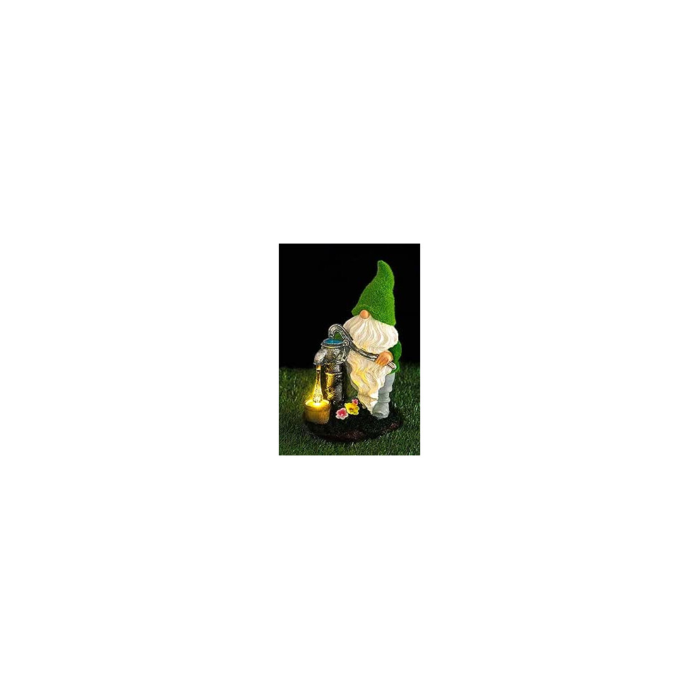 Solar Gnome Garden Ornament LED Water Pump Home Patio Flower Bed Lighting