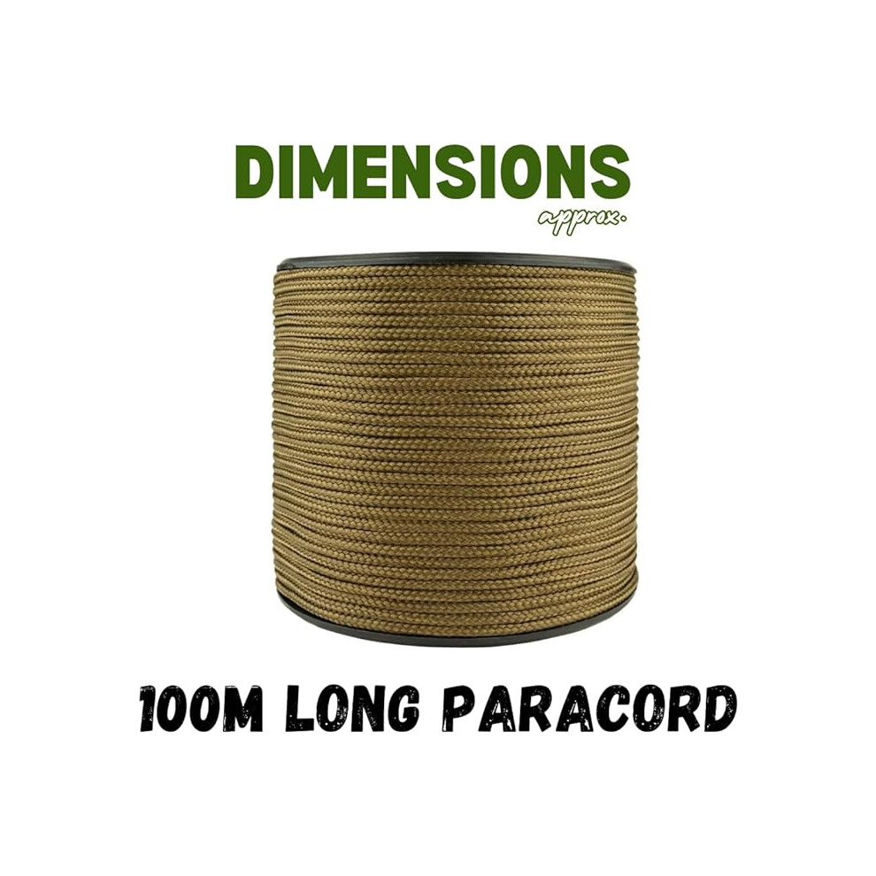 100m Paracord Reel Rope Army Green Cord Fishing Camping Tarp Hunting Hiking
