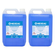 Hexeal Screenwash 10L Summer Strength, Ready to Use, Windshield Wiper Fluid for Summer Protection - Improve Vision and Buildup of Dirt