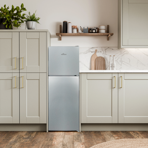Willow Appliances Willow 138L Silver Top Mount Fridge Freezer with Adjustable Thermostat 1