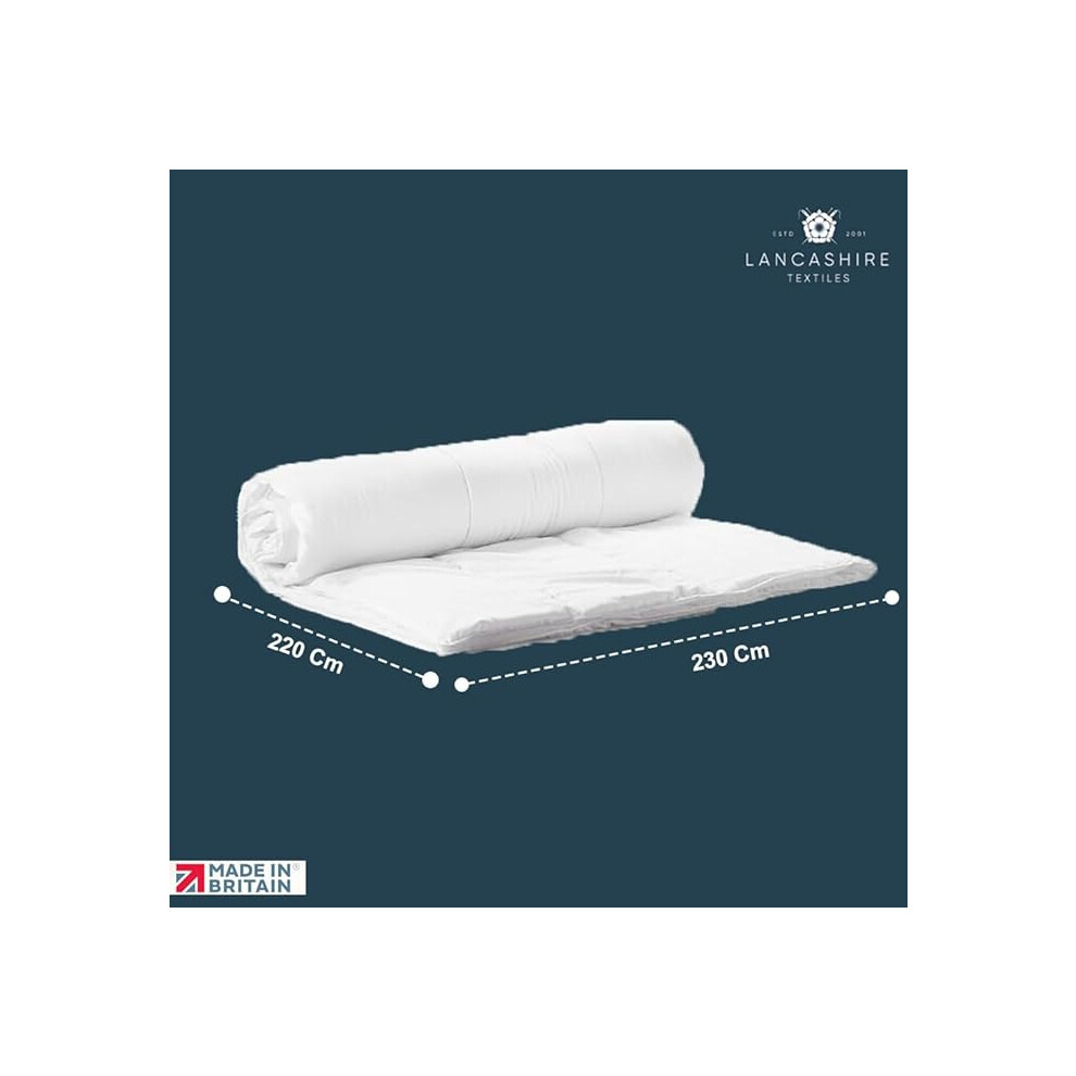 (Lancashire Textiles King 225 x 220cm Hollowfibre Filled Comfort Night Sleeps White 4.5 tog Duvet ) Factory Seconds - 4.5 Tog Spring / Summer Duvet