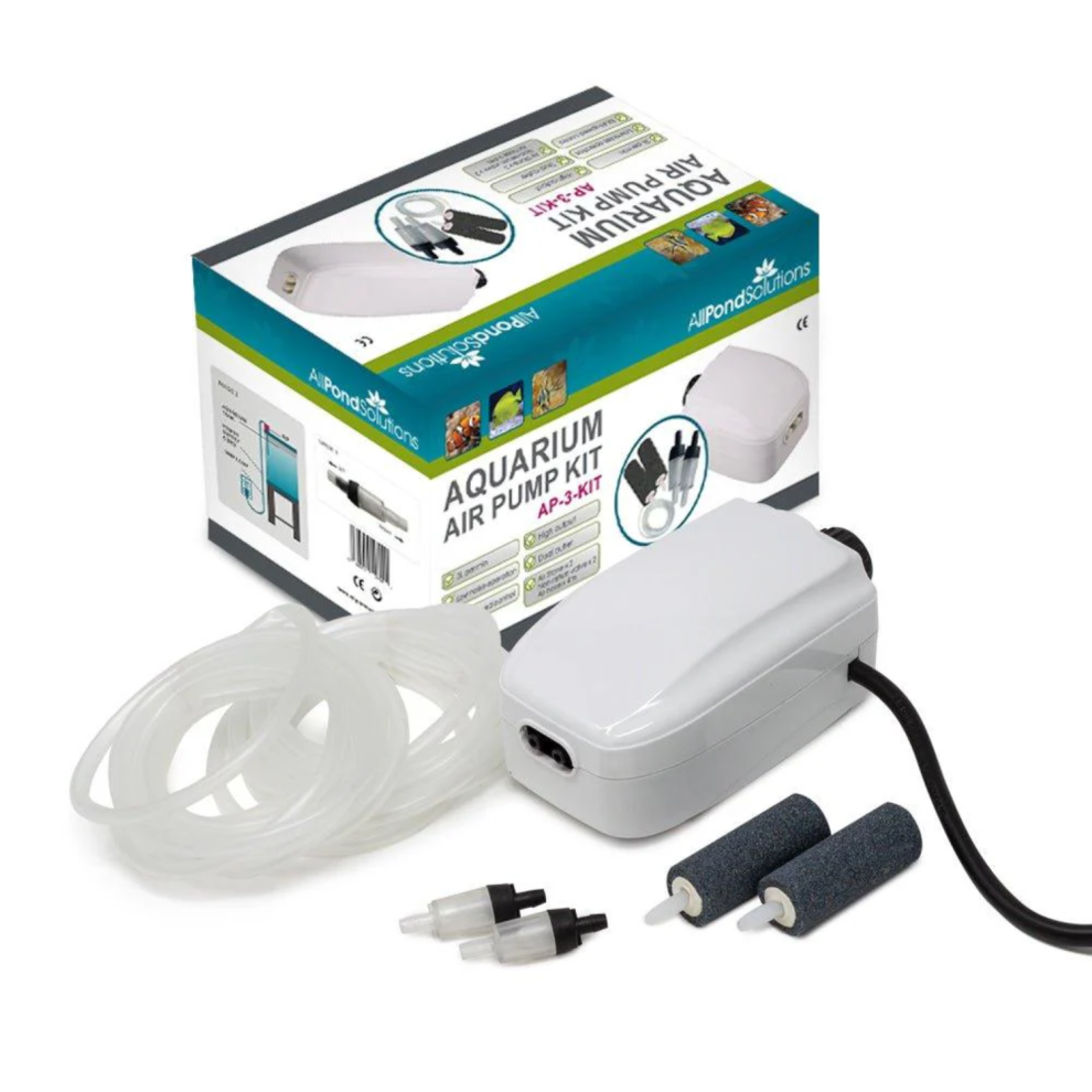 AllPondSolutions 180L/H Aquarium Air Pump Complete Kit AP-3