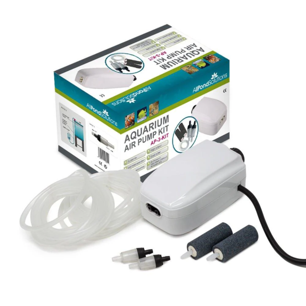 Allpetsolutions Allpondsolutions 180L/H Aquarium Air Pump Complete Kit Ap-3