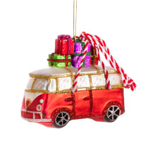 CAMPERVAN WITH GIFTS SHAPED BAUBLE