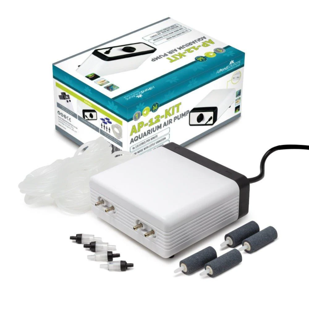 Allpetsolutions Allpondsolutions 672L/H Aquarium Air Pump Complete Kit Ap-12