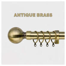 (160-300 cm (63" - 118" In), Antique Brass Curtain Pole) Extendable Curtain Pole Rod 28mm Heavy Duty Metal