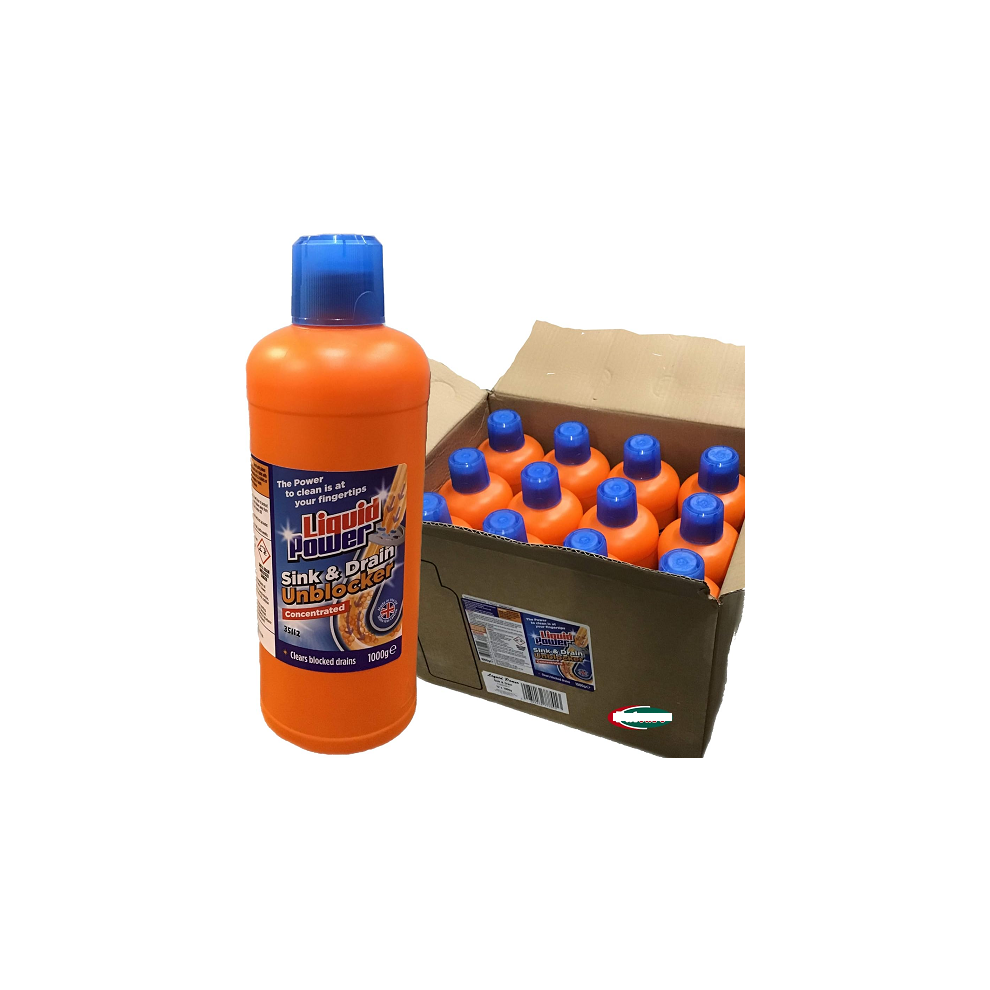 Liquid Power Sink and Drain Unblocker Concentrated Fast Effective 12 x 1000g