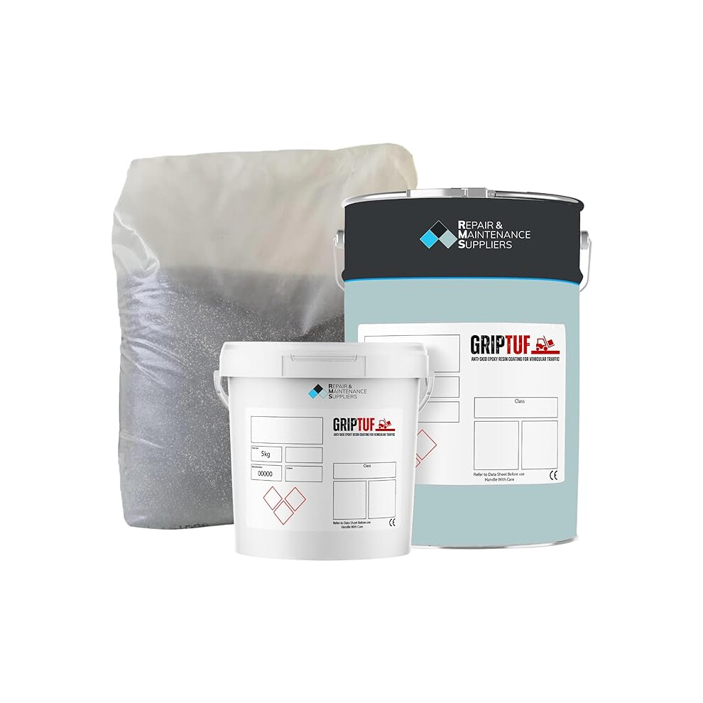 (RAL 7035 | Gainsborough Grey) RMS Griptuf | Heavy Duty Anti-slip Epoxy Resin Hard Wearing 2 Pack Concrete Floor Paint Protective Coating for Vehicle & Foot Traffic in Garage etc