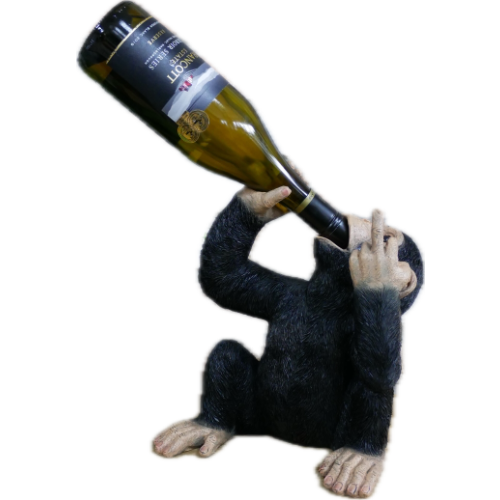 Cheeky Monkey Resin Decorative Wine Bottle Holder | Up Yours | Black