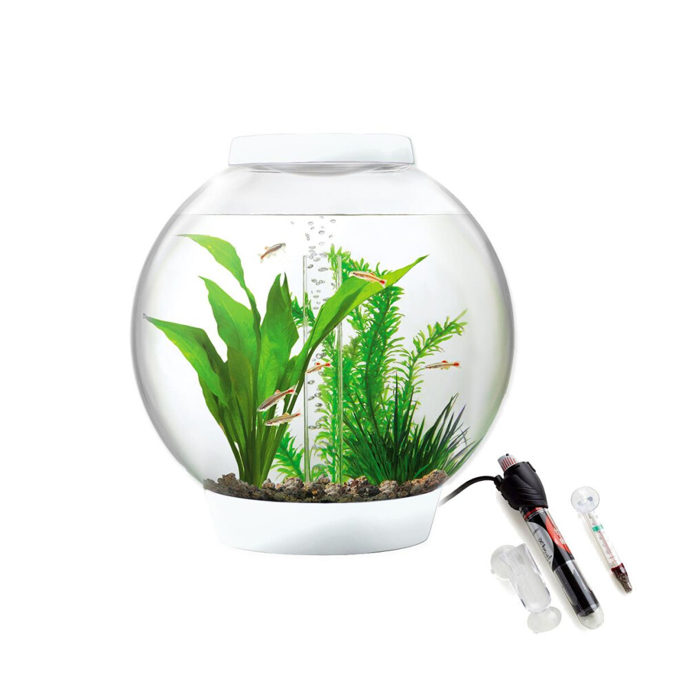 Baby biOrb 15L Aquarium in White with MCR LED Lighting and Heater Pack