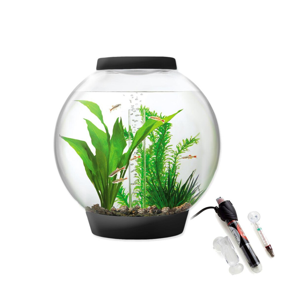 Baby biOrb 15L Aquarium in Black with MCR LED Lighting and Heater Pack