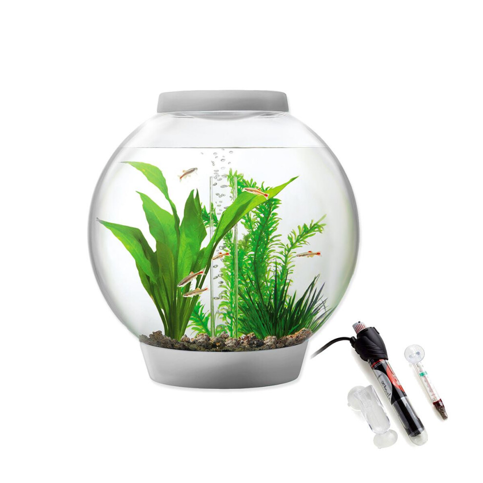 Baby biOrb 15L Aquarium in Silver with MCR LED Lighting and Heater Pack