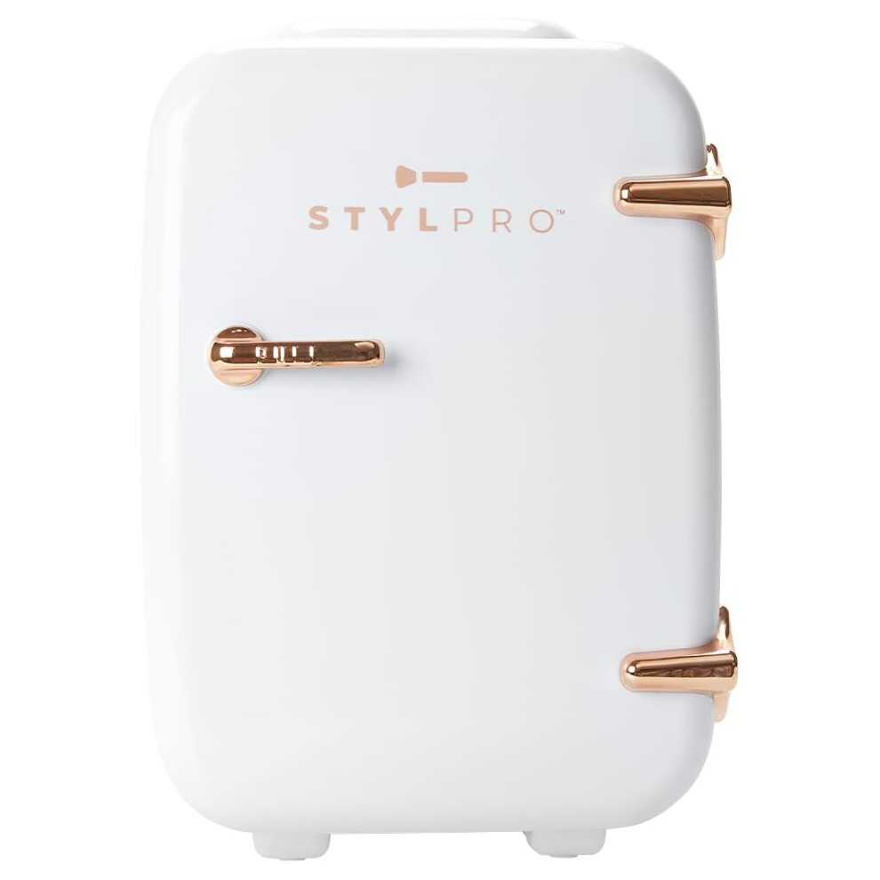 Rose Gold Mini Beauty Fridge: 4L portable cooler/warmer for skincare, makeup and cosmetics. Store in bedroom, bathroom or dressing room