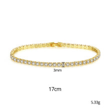 (17cm) Gold Zirconia Tennis Bracelet for Women