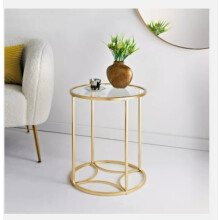 Astonishing Home Collection Gold Glass End Side Table Perfect Decor