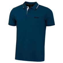 (L, Open Blue) Hugo Boss Mens Paddy Pro Contrast Stripe Regular Fit Boss Logo Polo Shirt