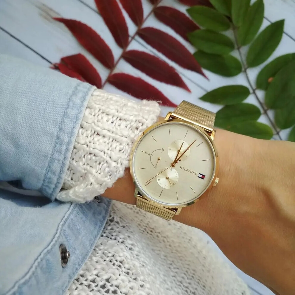 TOMMY HILFIGER 1781943 WOMEN'S WATCH GOLD BAND GOLD DIAL GOLD CASE