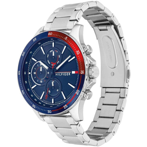 Tommy Hilfiger TOMMY HILFIGER 1791718 MEN'S WATCH SILVER STRAP BLUE DIAL SILVER CASE 2