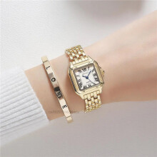 (gold or bracelet) Womens Fashion Square Watch Alloy Strap Luxury Ladies Quartz Wristwatches