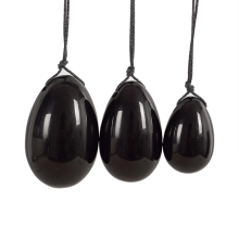 (Black, 2) 3 / Set Natural Black Obsidian Yoni Egg Kegel Exercise Massage Balls