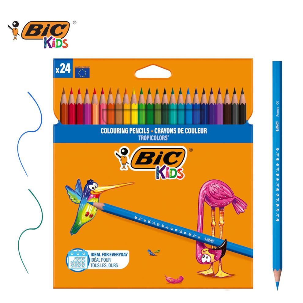 BIC Kids Tropicolours 24 Pack Coloured Pencils Ideal for School