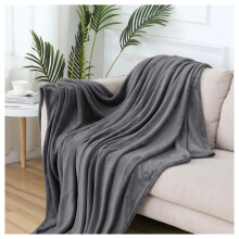 (Double Blankets Throw, Grey Blankets) Faux Fur Blankets Soft Fleece Throw Sofa Bed Couch