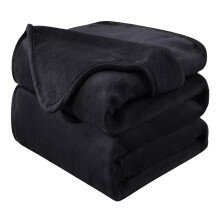 (King Blankets Throw, Black Blankets) Faux Fur Blankets Soft Fleece Throw Sofa Bed Couch