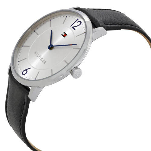 Tommy Hilfiger TOMMY HILFIGER 1710351 MEN'S WATCH BLACK STRAP SILVER DIAL SILVER CASE 2