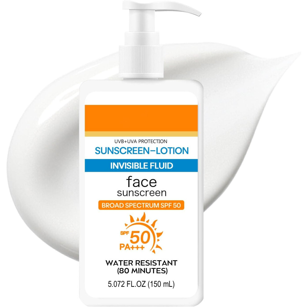 Gogerstar Cream Sunscreen Spf 50 Pa+++, Invisible Fluid Sun Spf 50+, Moisture Sun Lotion Large-Capacity Sun Factor 50 For Face & Body