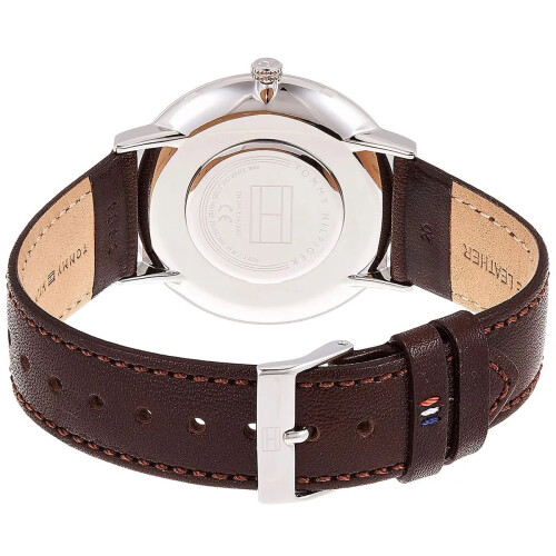 Tommy Hilfiger TOMMY HILFIGER 1710352 MEN'S WATCH BRONW STRAP BLACK DIAL SILVER CASE 2