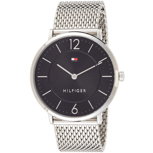 Tommy Hilfiger TOMMY HILFIGER 1710355 MEN'S WATCH SILVER STRAP BLACK DIAL SILVER CASE 2