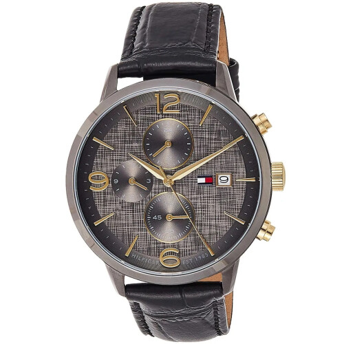 Tommy Hilfiger TOMMY HILFIGER 1710357 MEN'S WATCH BLACK STRAP GREY DIAL GREY CASE 1