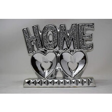 Crushed Diamond Home on Heart Sculpture Ceramic Ornament, 20cm