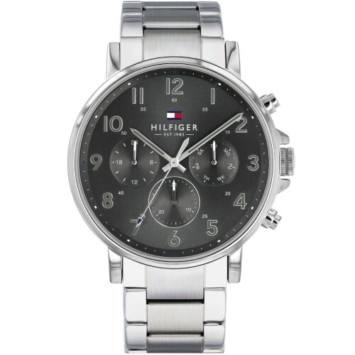 Tommy Hilfiger TOMMY HILFIGER 1710382 MEN'S WATCH SILVER STRAP GREY DIAL SILVER CASE 1