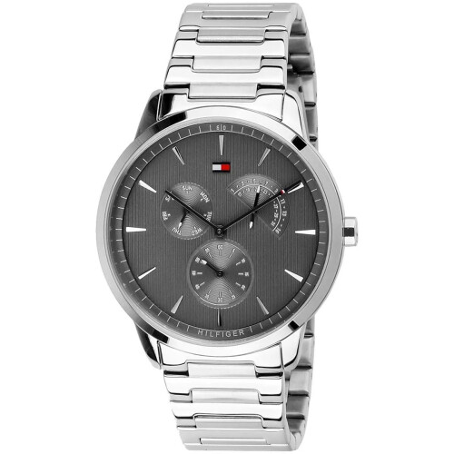 Tommy Hilfiger TOMMY HILFIGER 1710385 MEN'S WATCH SILVER STRAP GREY DIAL SILVER CASE 1