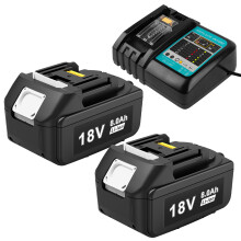 2PCS 8.0Ah Powerful Replacement Battery and Charger for Makita 18V Battery, Compatible with Makita 18 Volt Battery BL1860, BL1850B, BL1850830 BL1850
