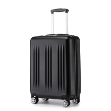 (Black, 20 inch) 20/24/28 Inch Expandable ABS+PC Suitcase With TSA Lock