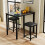Costway Dining Table Set Counter-height Table 2 Upholstered Stools w/Footrest 8