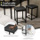 Costway Dining Table Set Counter-height Table 2 Upholstered Stools w/Footrest 3