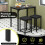 Costway Dining Table Set Counter-height Table 2 Upholstered Stools w/Footrest 7